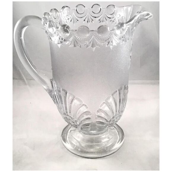 Antique Westmoreland clear glass Shell & Jewel 42 OZ pitcher - Picture 4 of 5